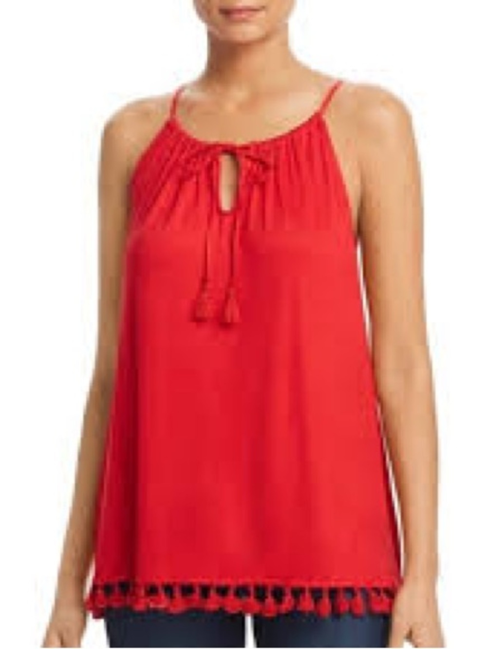 Tommy Bahama Red Tassel-Trim Camisole